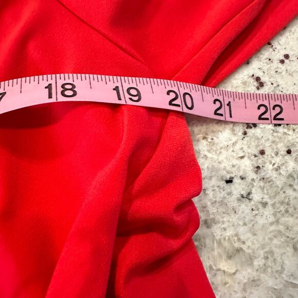 Susan Graver Womens Large Pullover Blouse Top Red Embellished Neck Layered Look - Picture 6 of 9